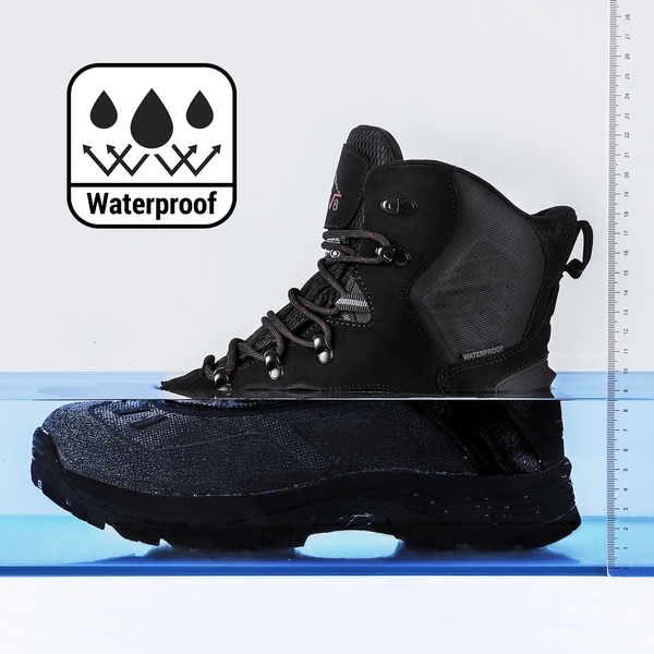 Men's Slip-Resistant Waterproof Snow Boots【Wide Fit】 - BLACK - 2